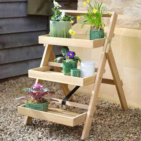 potted plant display ideas Wooden Plant Stand – Nutscene