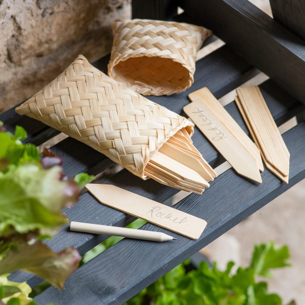 garden tags for plants in grow bags Garden Tags in Bamboo Bag – Nutscene
