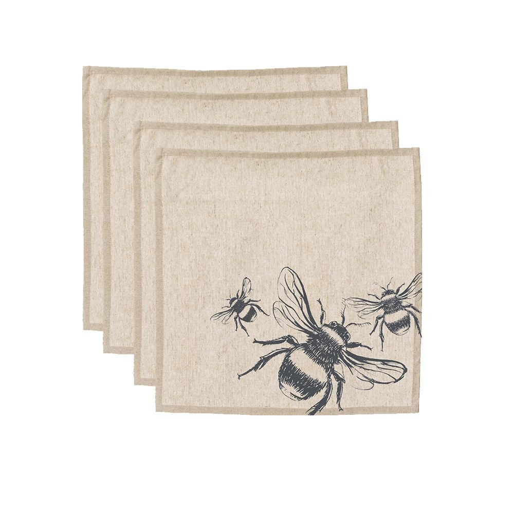 Linen Cotton Napkins- Beautiful Etched Drawings Produced In Scotland