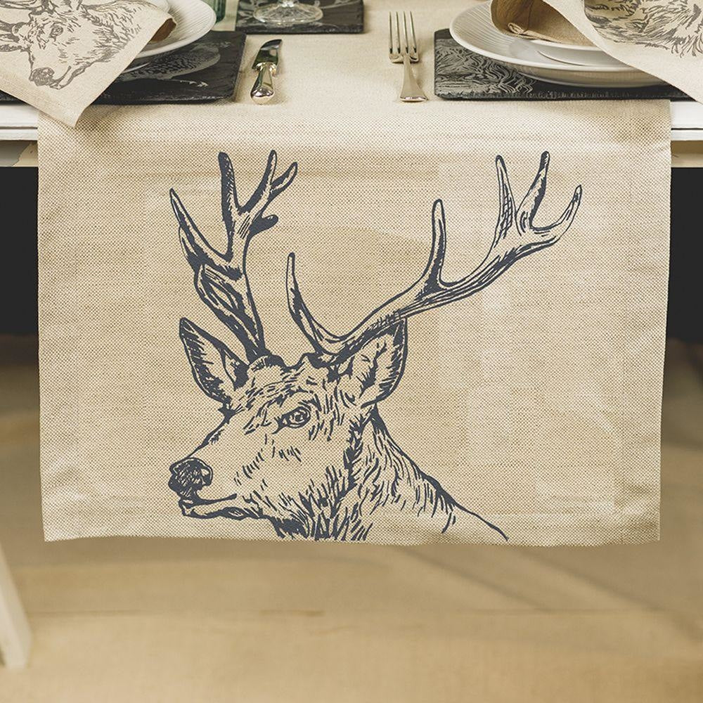 Scottish linen Table runners- Stag Design
