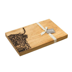 Scottish Oak Serving Boards With Etched Stags Highland Cows Or Bees Cow
