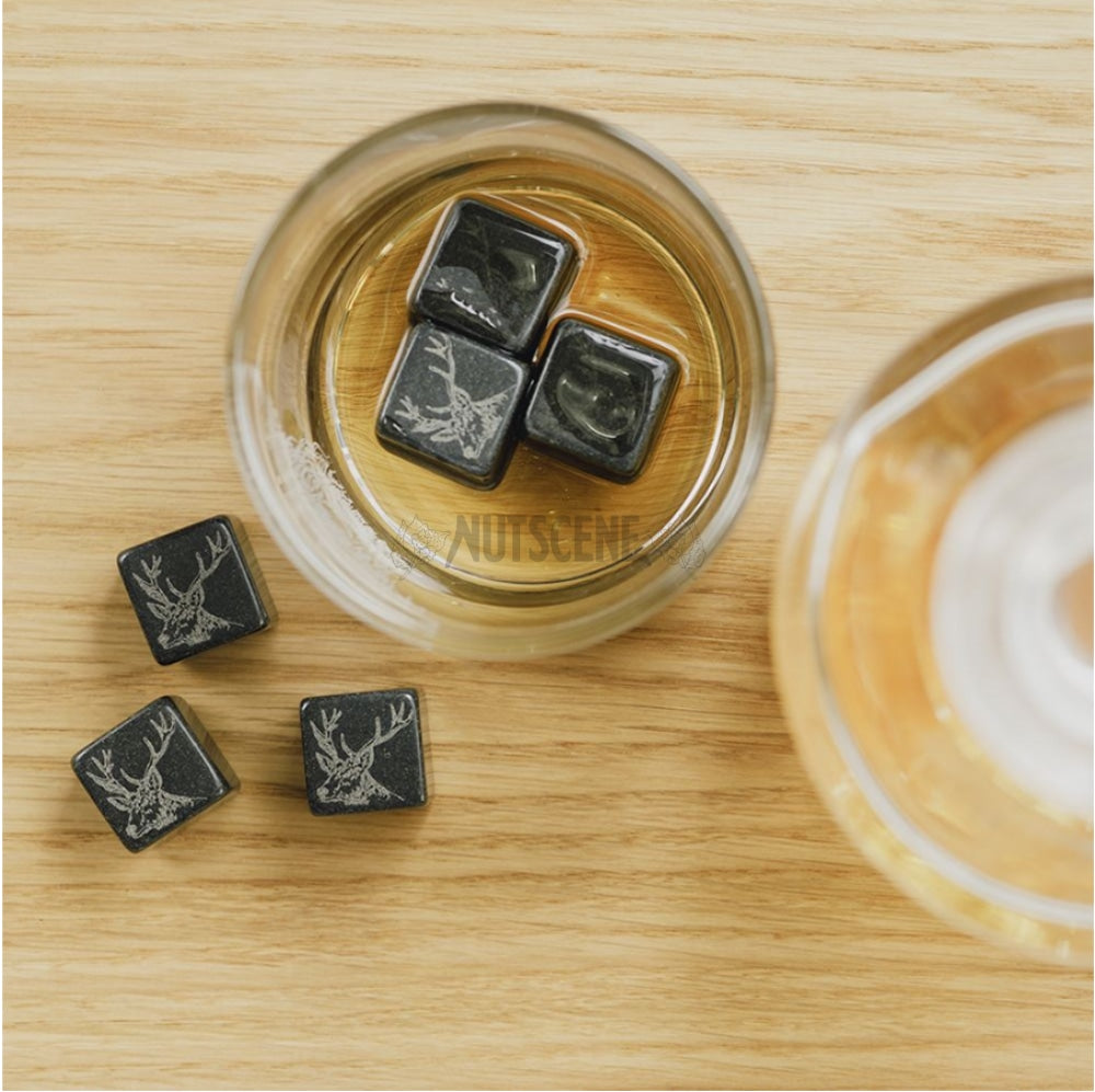 Set of 6 Stag Engraved Whisky Stones