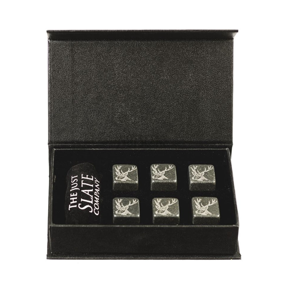 Set of 6 Stag Engraved Whisky Stones