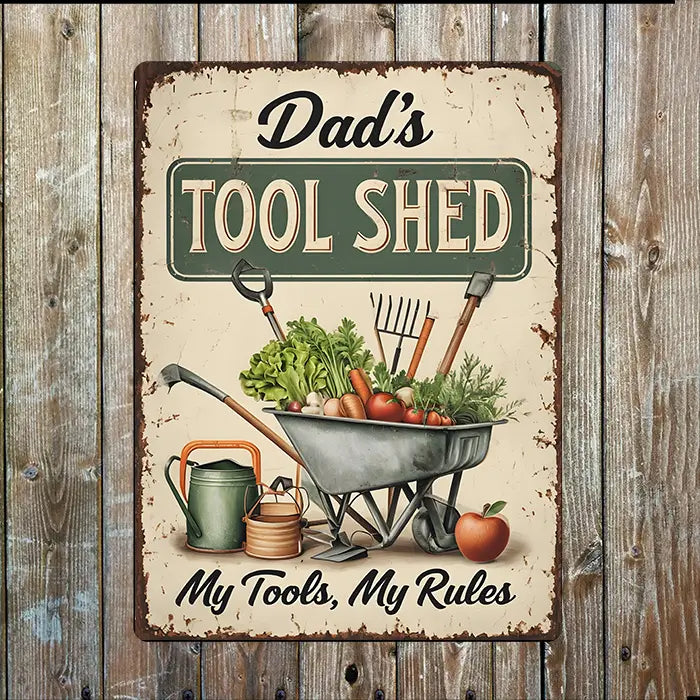 Dad's Tool Shed Father's Day Metal Sign