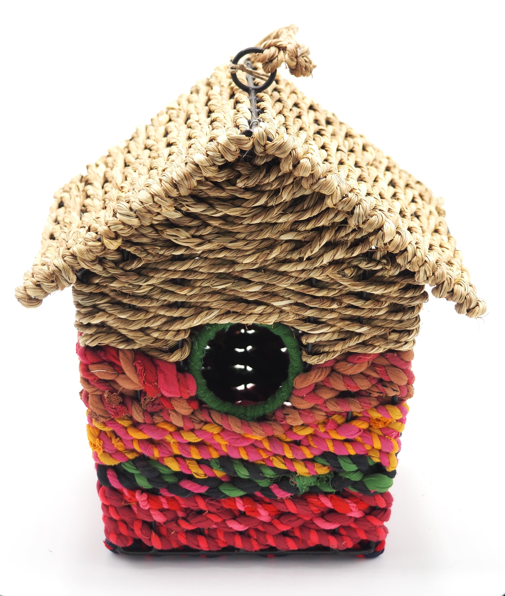 Munja And Reclaimed Sari Fabric Bird Nester Bird House