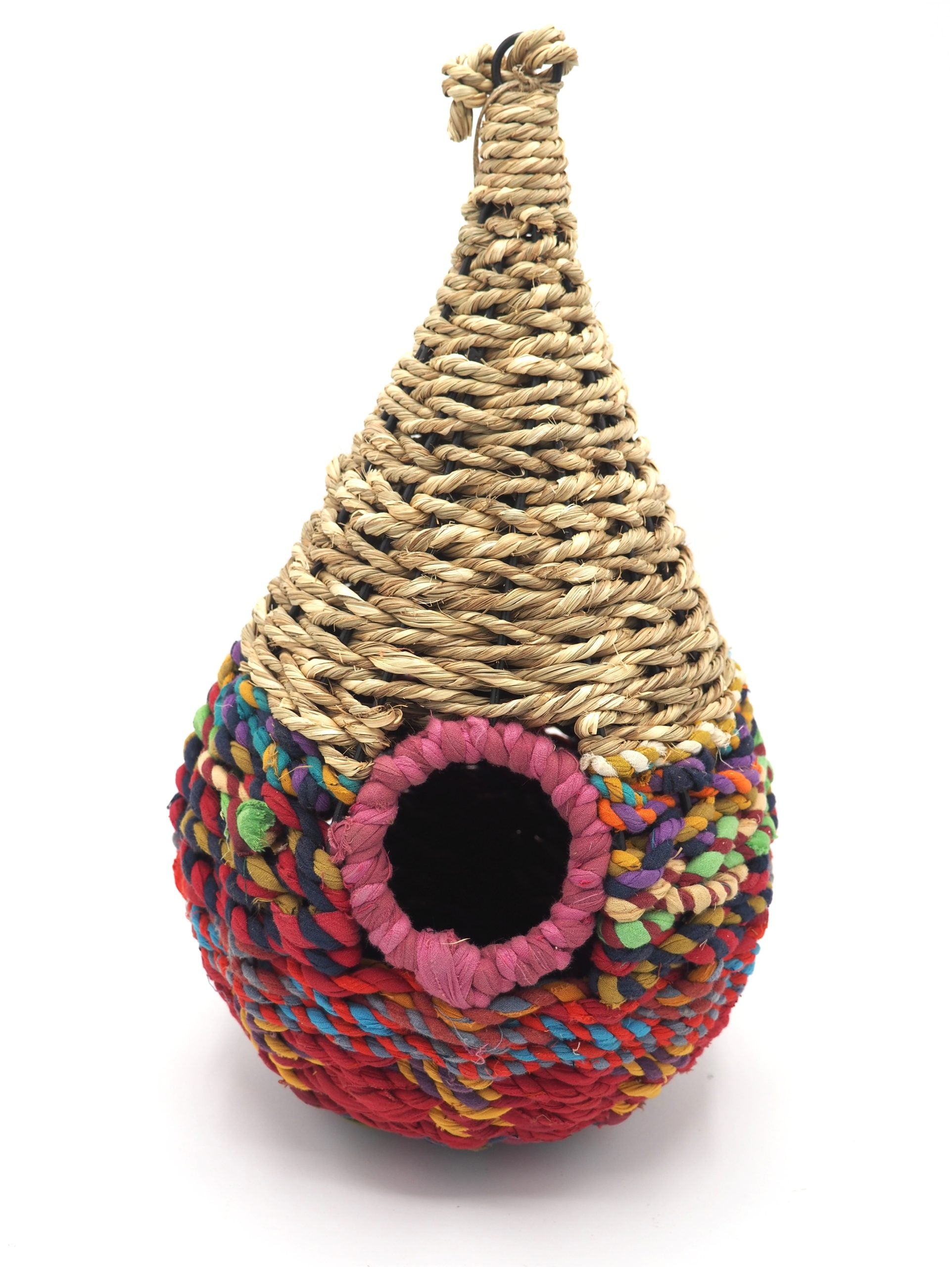 Munja And Reclaimed Sari Fabric Bird Nester Bird House