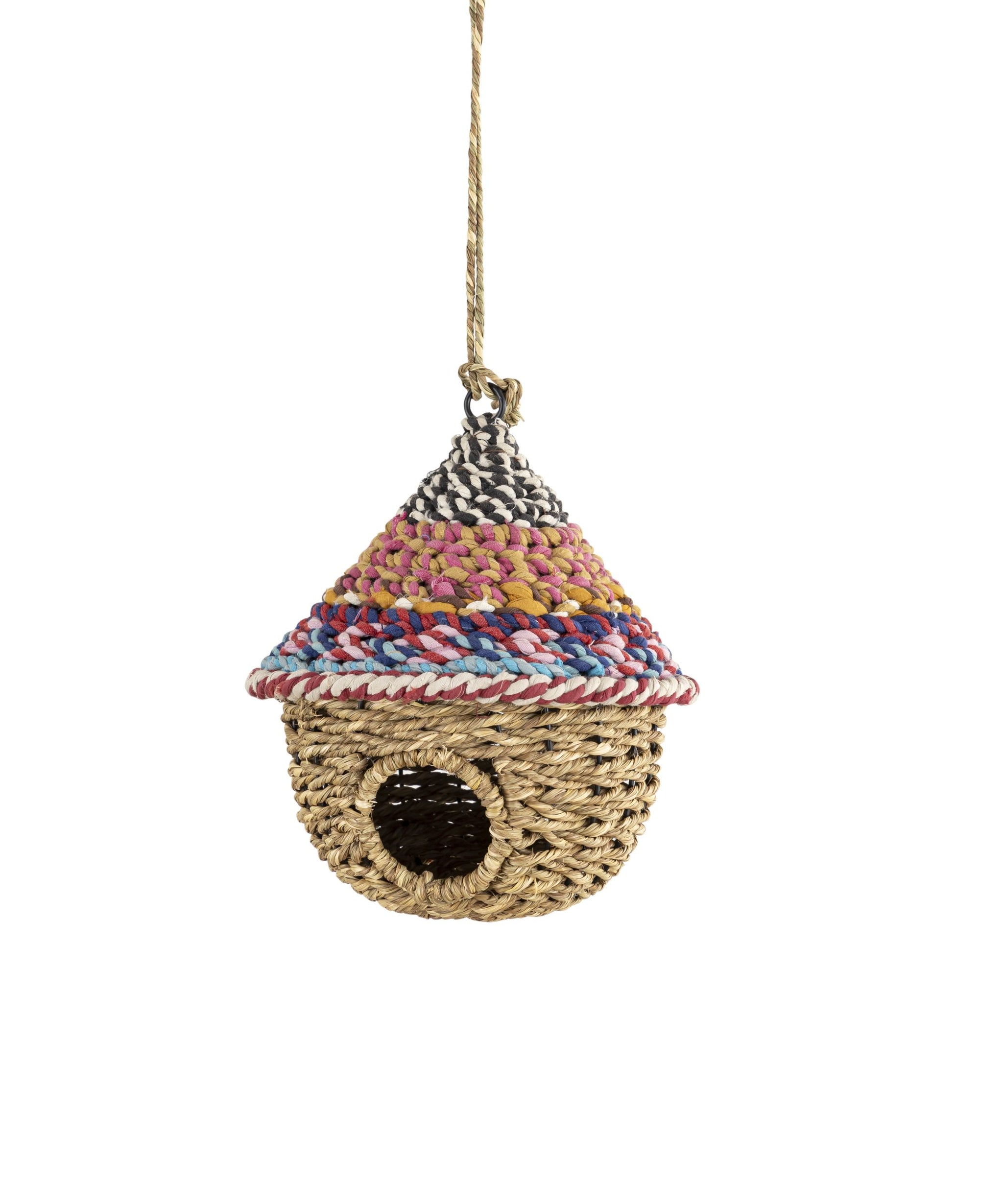 Munja And Reclaimed Sari Fabric Bird Nester Bird House