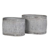 Set of 2 Zinc Planters