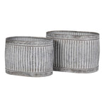 Set of 2 Zinc Planters