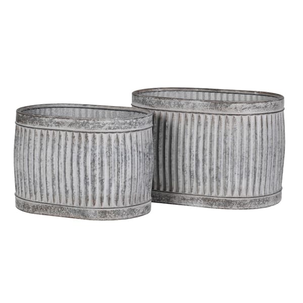 Set of 2 Zinc Planters