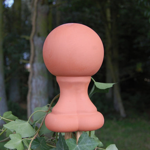 Red clay garden finial made in the UK