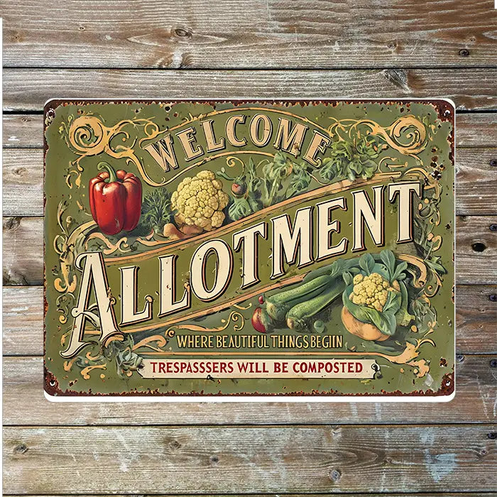 Welcome Allotment Garden Metal Sign Plaque
