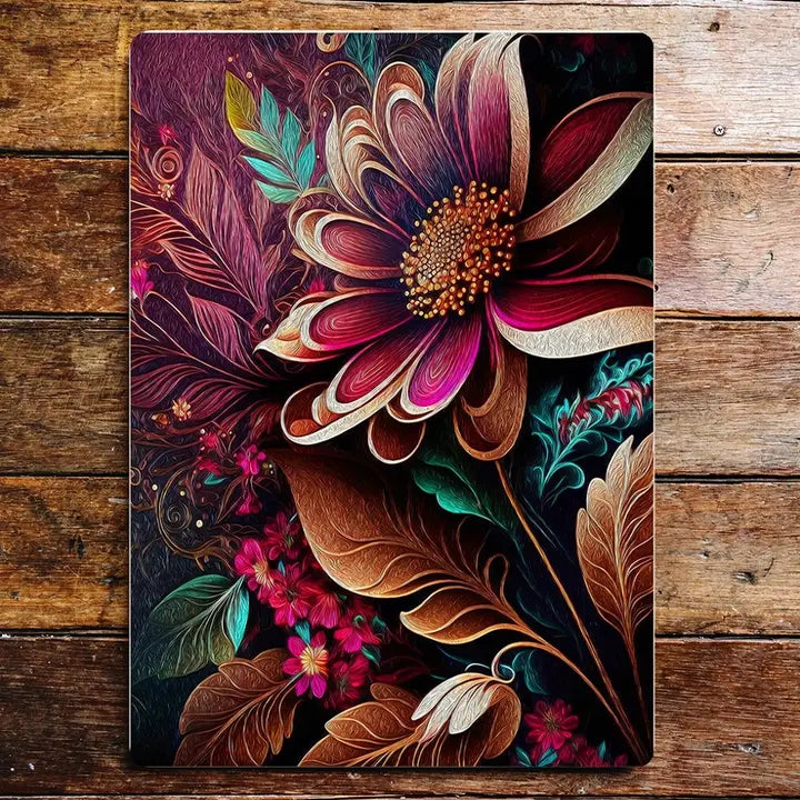 Floral Display Flowers Colourful Metal Sign