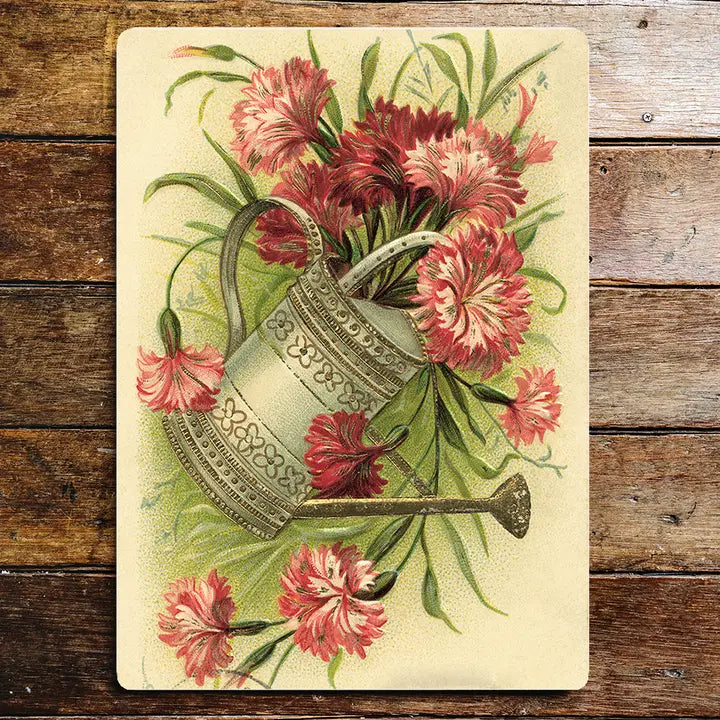 Watering Can Flowers - Metal Wall Sign