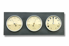 Moon ,Thermometer & Barometer clock made in the UK