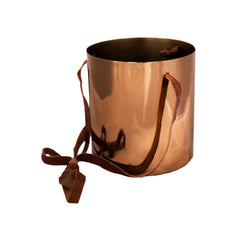 Copper Hanging Planter with leather strap - Nutscene