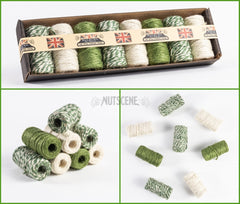 8 Pack Of Twirly Jute Twines Green/white