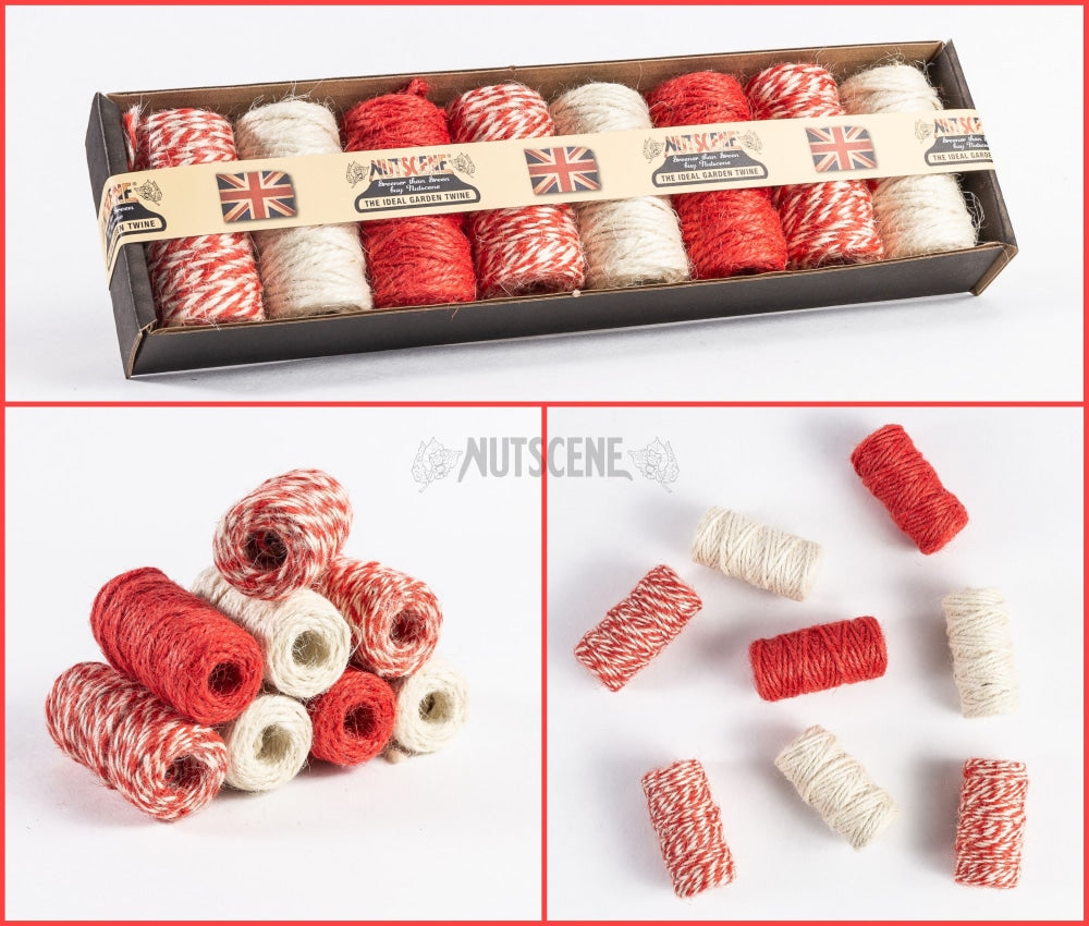 8 Pack Of Twirly Jute Twines Red/white