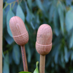 Garden Cane Caps Handcrafted In Oak - Made Scotland