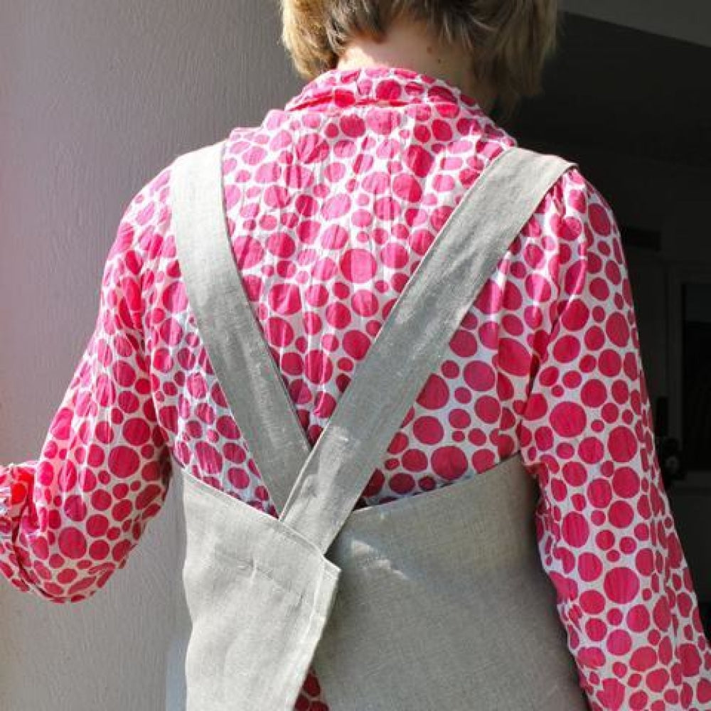 Hand Printed Linen Apron- Made In Cornwall 100%