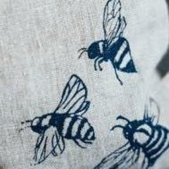 Hand Printed Linen Apron- Made In Cornwall 100% Honey Bee