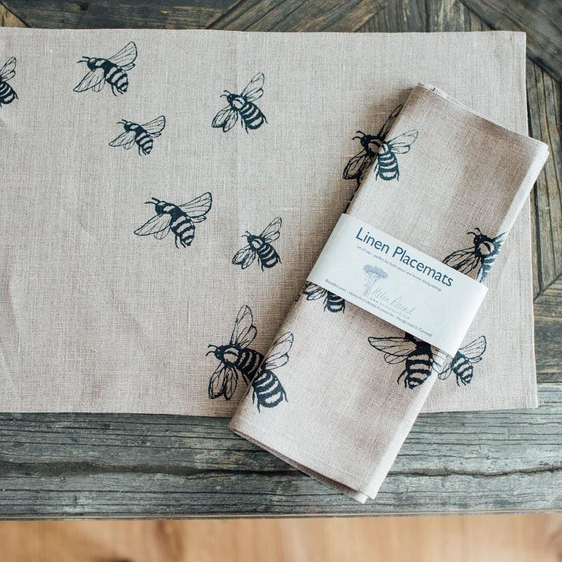 Honey Bee Design- Pure Linen Palace Mats Made In The Uk