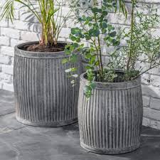 Vintage Style Metal Planters Tall 