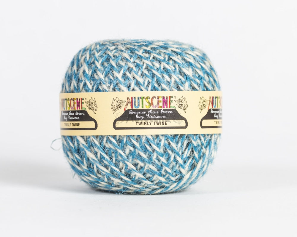 Jute Twirly Twine In A Ball 60M Blue