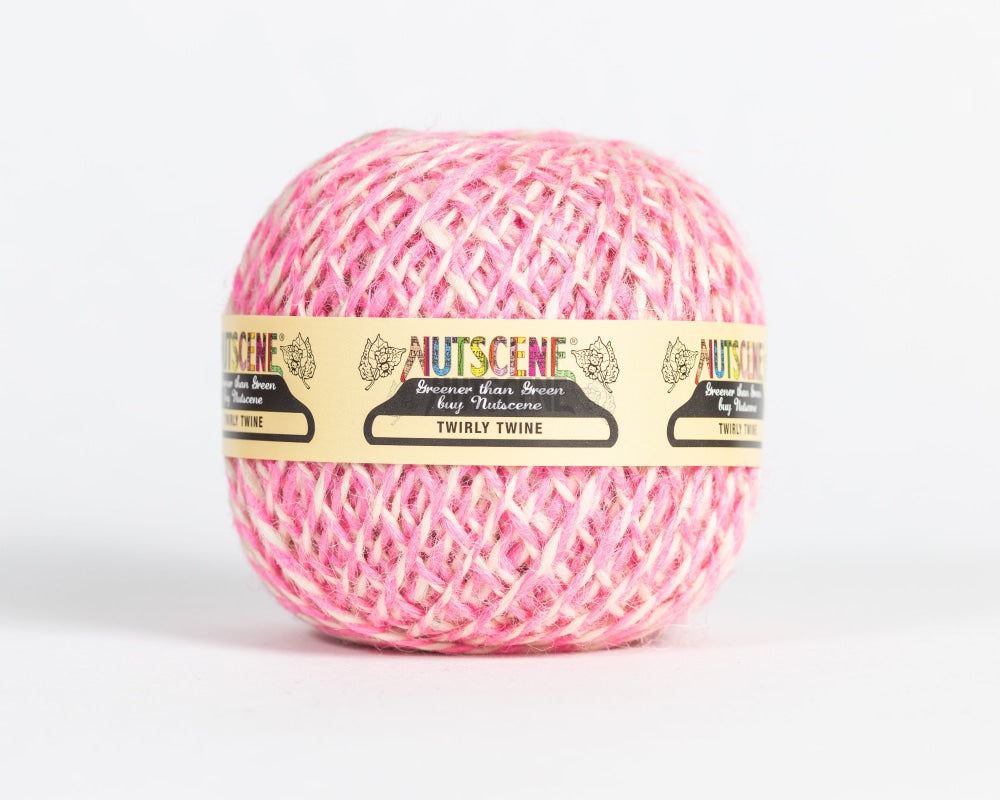 Jute Twirly Twine In A Ball 60M Pink