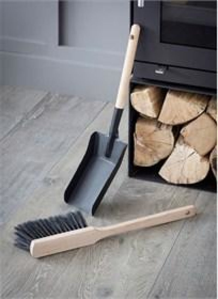 Jutland Fireside Dustpan And Brush- Steel