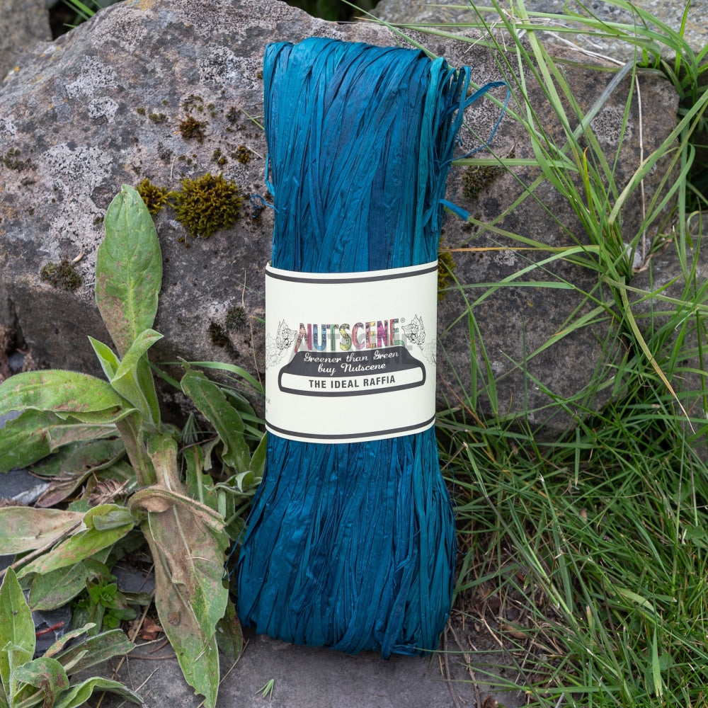 Large Natural Raffia Hanks- 2 Colours Only Teal