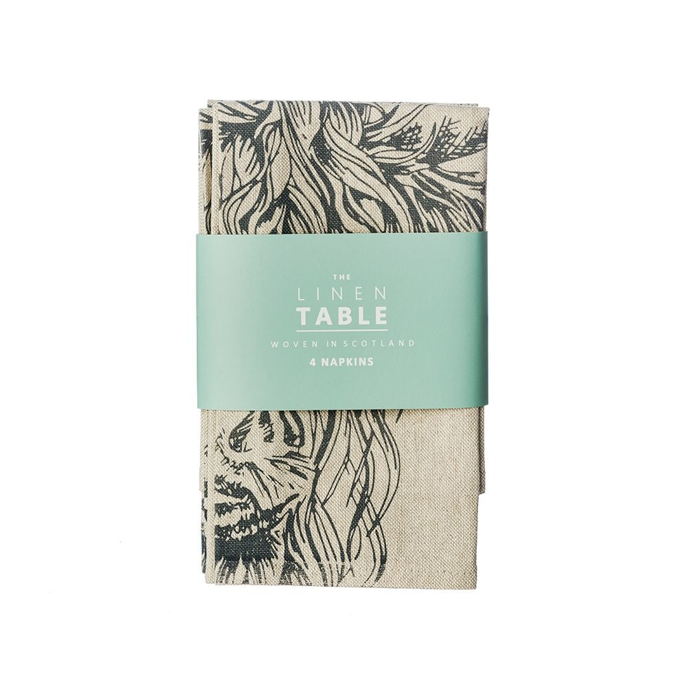 Linen Cotton Napkins- Beautiful Etched Drawings Produced In Scotland