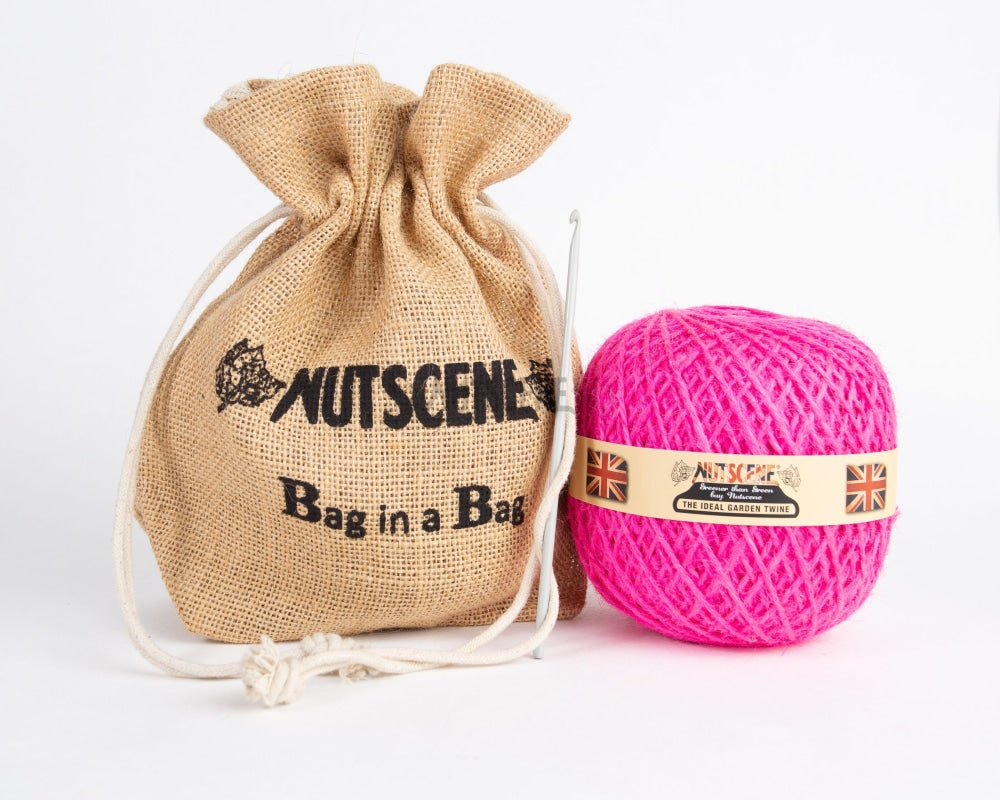 Make Your Own String Bag Kit- From Nutscene- Jute Eco Bag Pink