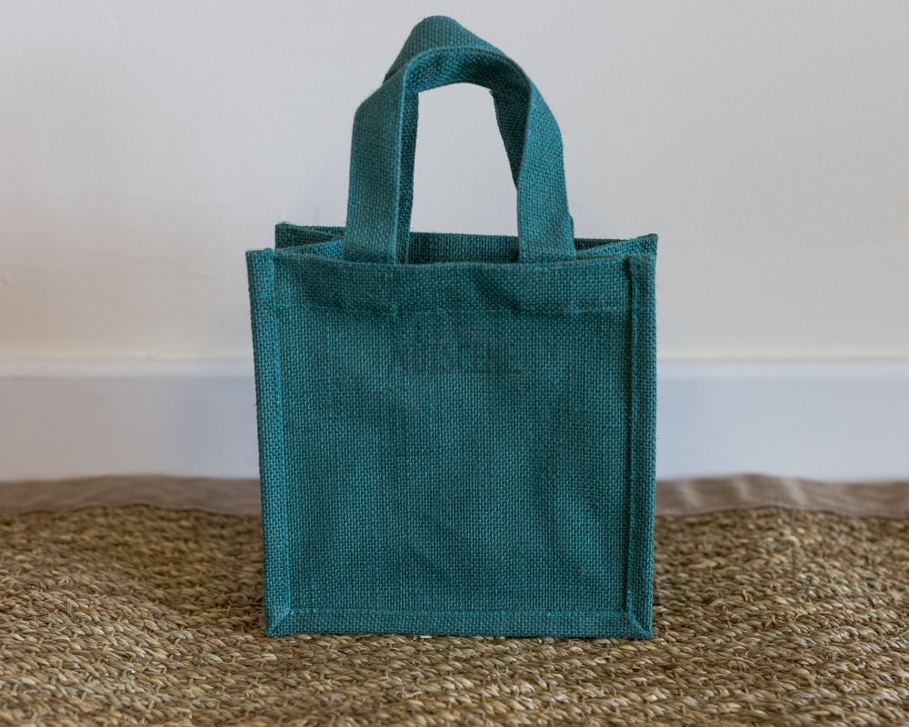 Nutscene® Jute Gift Bags 4 Pack - Ideal For Craft Or Gifts (Eco Friendly Re-Usable Bags) Green