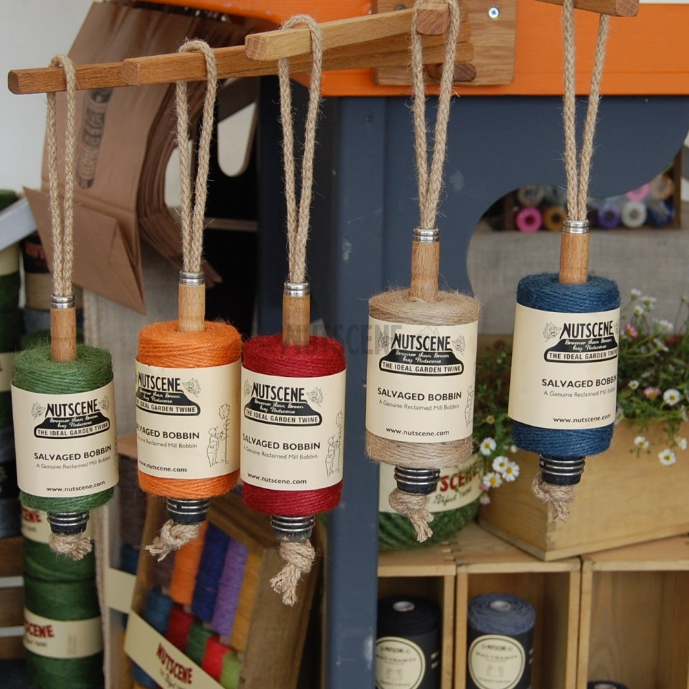 Nutscene® Jute Twine Spool On Hanging Recycled Lancashire Mill Bobbin