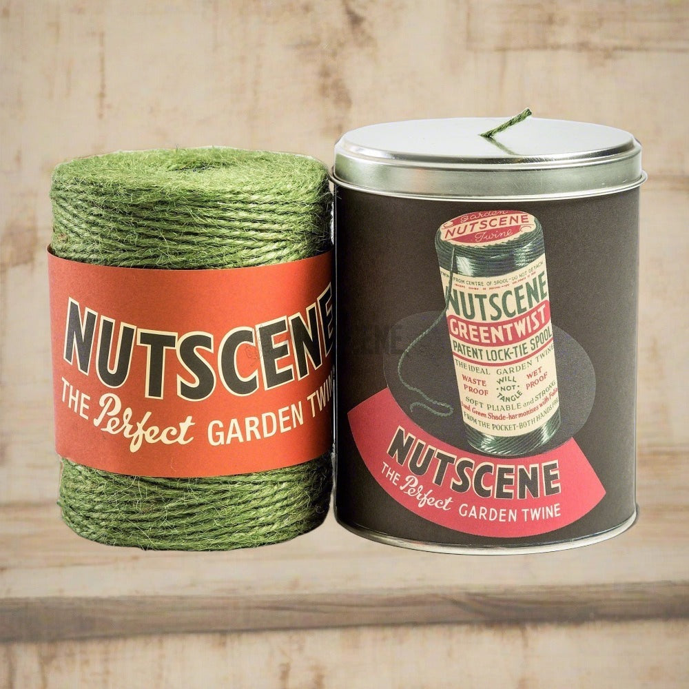Nutscene® Twine In A Tin Retro Style With 2Ply Jute Spool Green