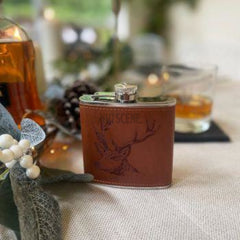 Scottish Leather Hip Flask- Boxed gift £19.99