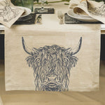 Scottish linen table runners- Highland Cow