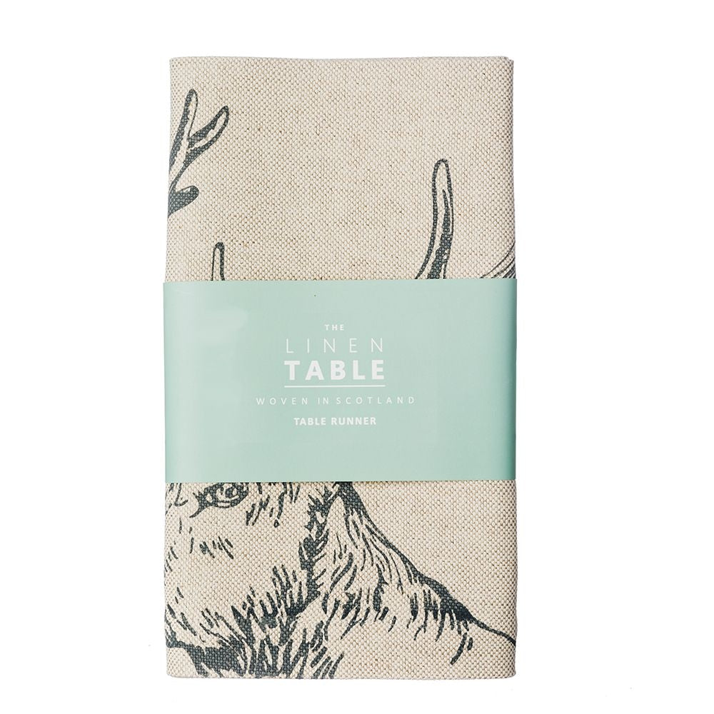 Scottish Linen Table Runners With Highland Cow Or Stag