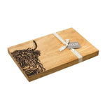 Scottish Oak Serving Boards With Etched Stags Highland Cows Or Bees Cow