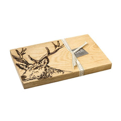 Scottish Oak Serving Boards With Etched Stags Highland Cows Or Bees Stag
