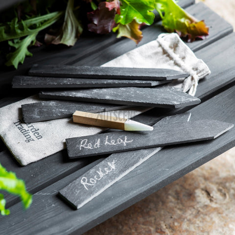 Slate Pot Plant Labels With Soapstone Pencil In Gift Bag.
